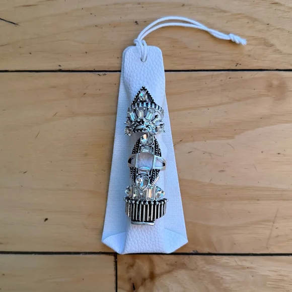 Free People Rhapsody Ring Set NWT Silver One Size - Picture 3 of 4